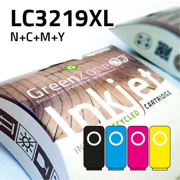[EPGBCLC3219XL] Pack cartuchos Brother LC3219XL | negro + colores | alta capacidad | Green Zone