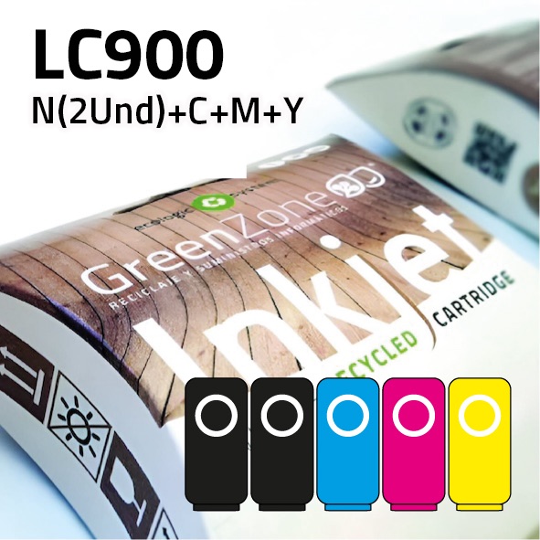 [EPGBCLC900] Pack cartuchos Brother LC900 | 2 negros + colores | Green Zone