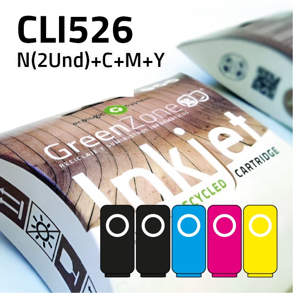 [EPGCCCLI526] Pack cartuchos Canon PGI525 | CLI526 | 2 negros + colores | Green Zone