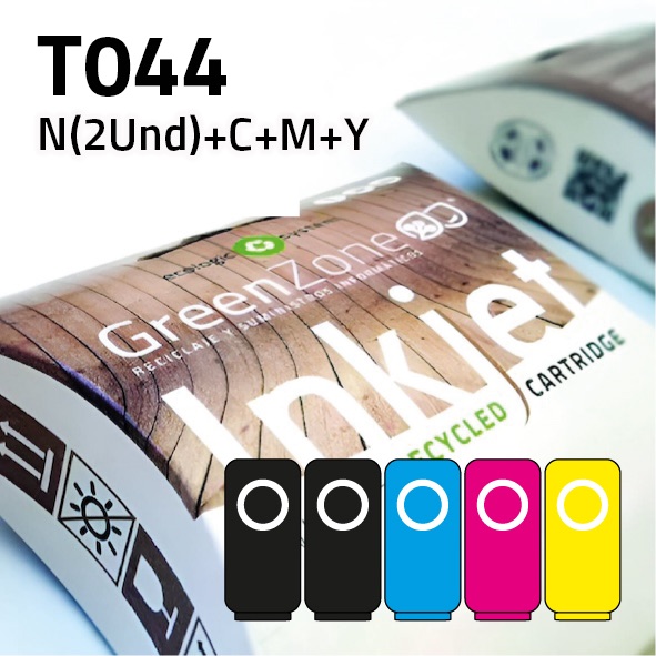 [EPGECT044] Pack cartuchos Epson T044 | 2 negros + colores | Green Zone