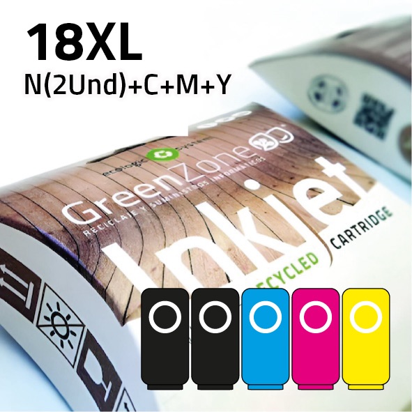 [EPGECT1811XL] Pack cartuchos Epson 18XL | 2 negros + colores | alta capacidad | Green Zone