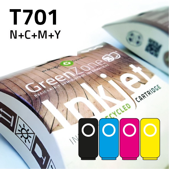 Pack cartuchos Epson T701 negro + colores | Green Zone
