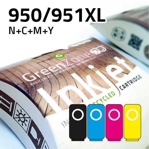 [EPGHC045AXL] Pack cartuchos HP 950XL | 951XL negro + colores | alta capacidad | Green Zone