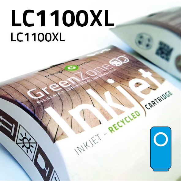 Cartucho Brother LC980/ LC1100XL cian | 20.5 ml | Green Zone