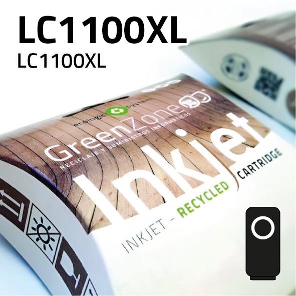 Cartucho Brother LC980/ LC1100XL negro | 30.5 ml | Green Zone