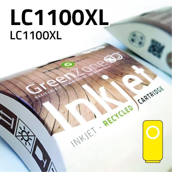 Cartucho Brother LC980/ LC1100XL amarillo | 20.5 ml | Green Zone