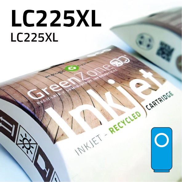 Cartucho Brother LC225XL cian | 16 ml | Green Zone