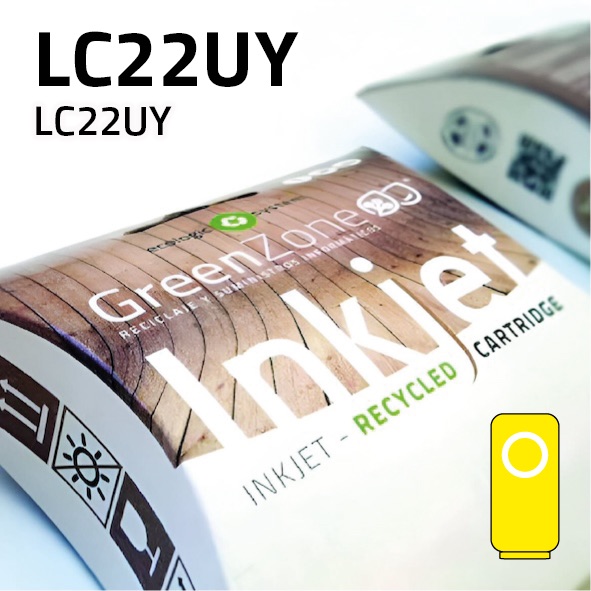 Cartucho Brother LC22UY amarillo | 1.200 páginas | Green Zone