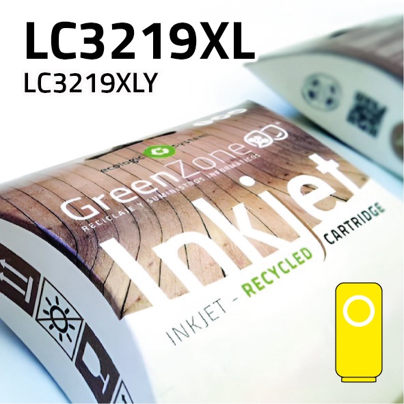 Cartucho Brother LC3219XL amarillo | 1.500 páginas | Green Zone