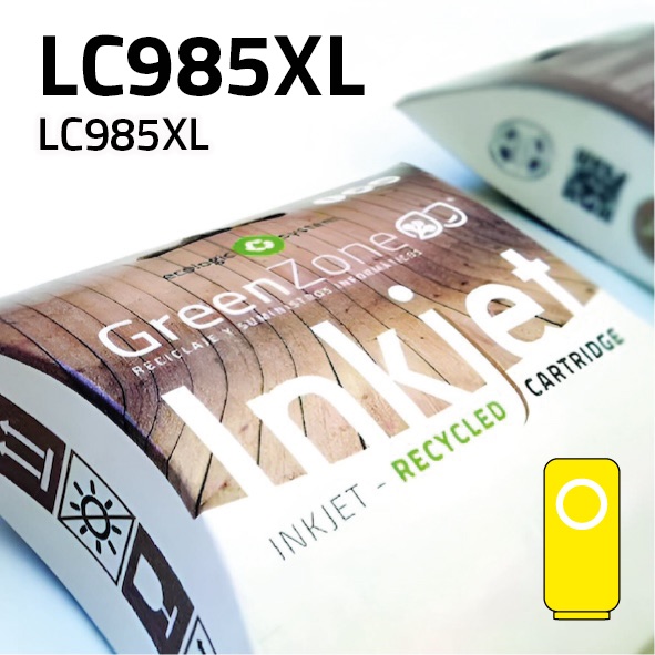 Cartucho Brother LC985XL amarillo | 20.5 ml | Green Zone