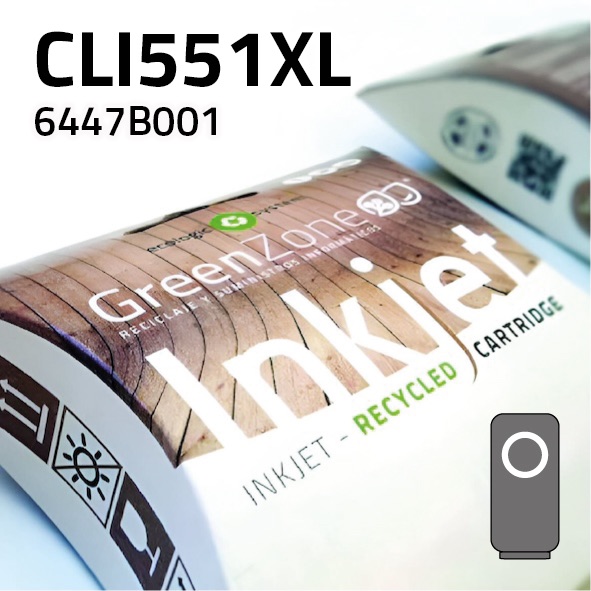 Cartucho Canon CLI551XL gris | 15 ml | Green Zone