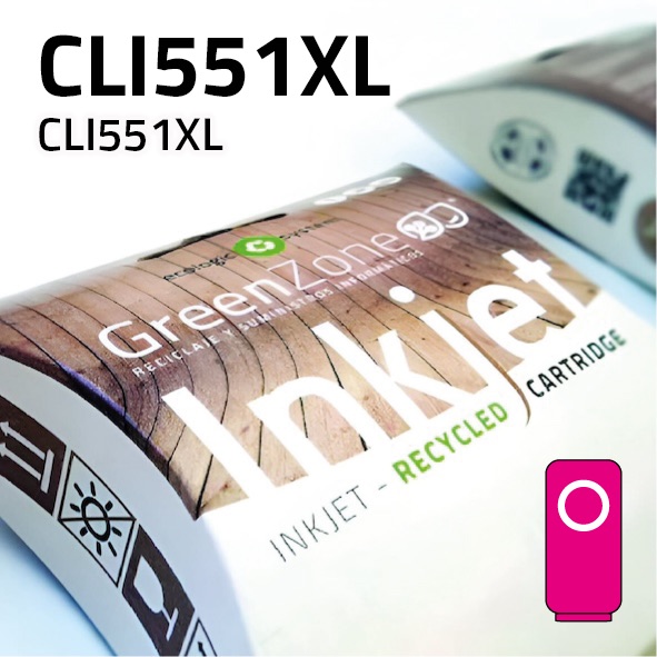 Cartucho Canon CLI551XL magenta | 15 ml | Green Zone
