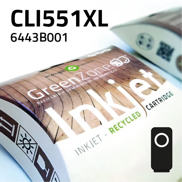Cartucho Canon CLI551XL negro | 15 ml | Green Zone