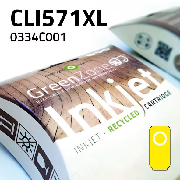 Cartucho Canon CLI571XL amarillo | 13 ml | Green Zone