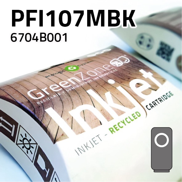 Cartucho Canon PFI107MBK negro mate | 130 ml | Green Zone