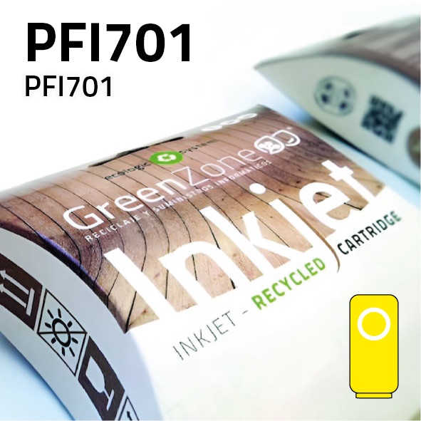Cartucho Canon PFI701 amarillo | 700 ml | Green Zone