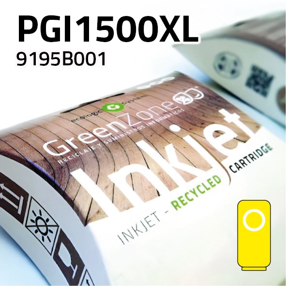 Cartucho Canon PGI1500XL amarillo | 12 ml | Green Zone