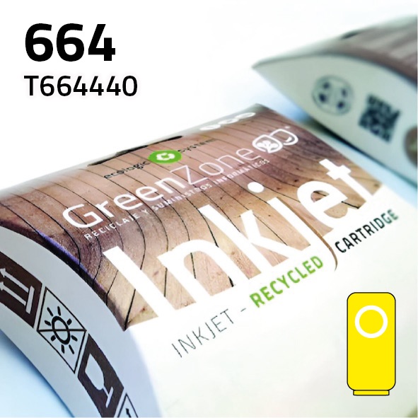 [GEC6644Y] Cartucho Epson C13T664440 (664) amarillo | 70 ml | Green Zone