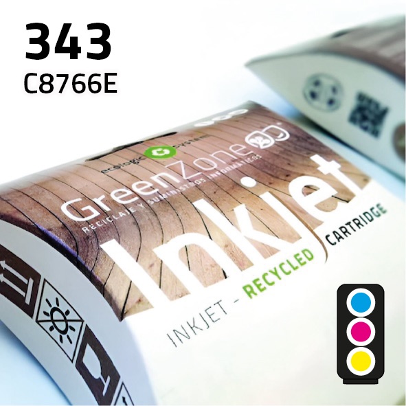 Cartucho HP C8766E (343) color | 12 ml | Green Zone