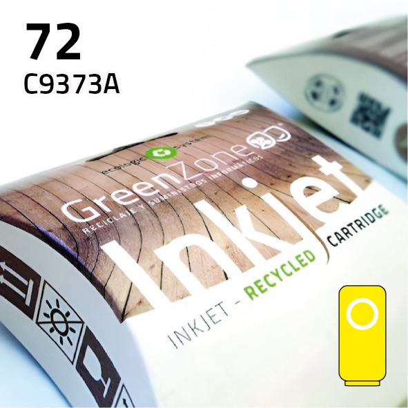 Cartucho HP C9373A (72) amarillo | 130 ml | Green Zone