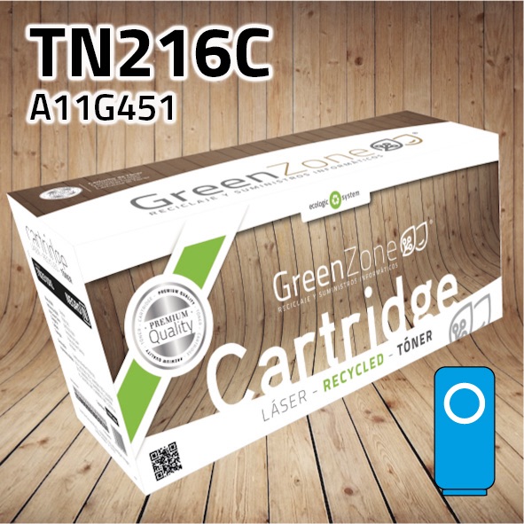 Tóner Konica Minolta TN216C polimerizado cian | 26.000 páginas | Green Zone