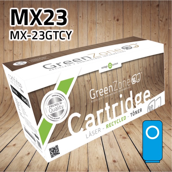 Tóner Sharp MX23 (MX-23GTCY) polimerizado cian | 10.000 páginas | Green Zone