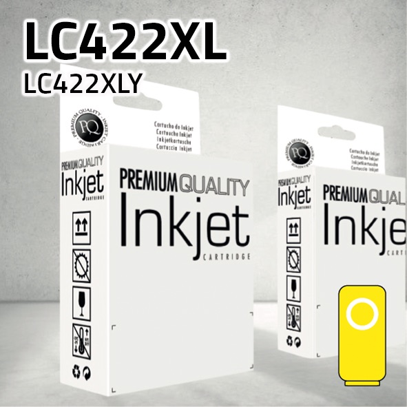 Cartucho Brother LC422XL amarillo | 1.500 páginas | compatible