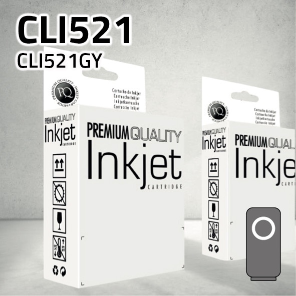 Cartucho Canon CLI521G gris | 10,5 ml | compatible