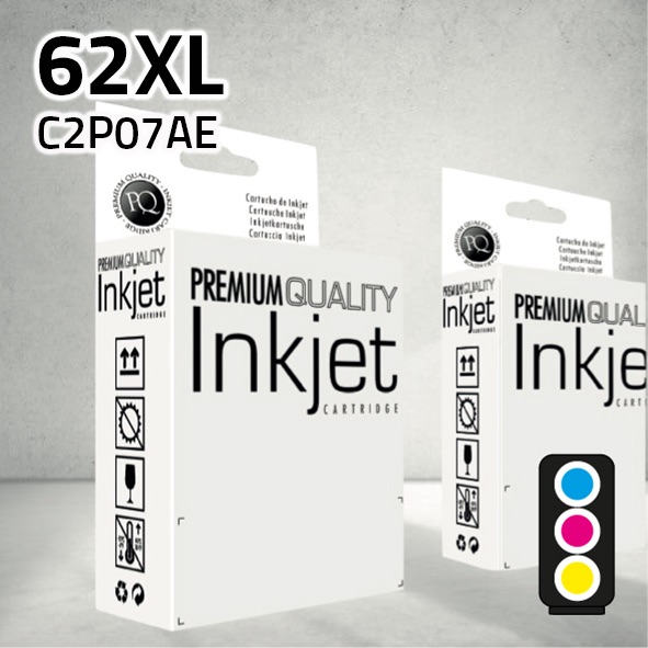 Cartucho HP C2P07AE (62XL) color | 18 ml | compatible