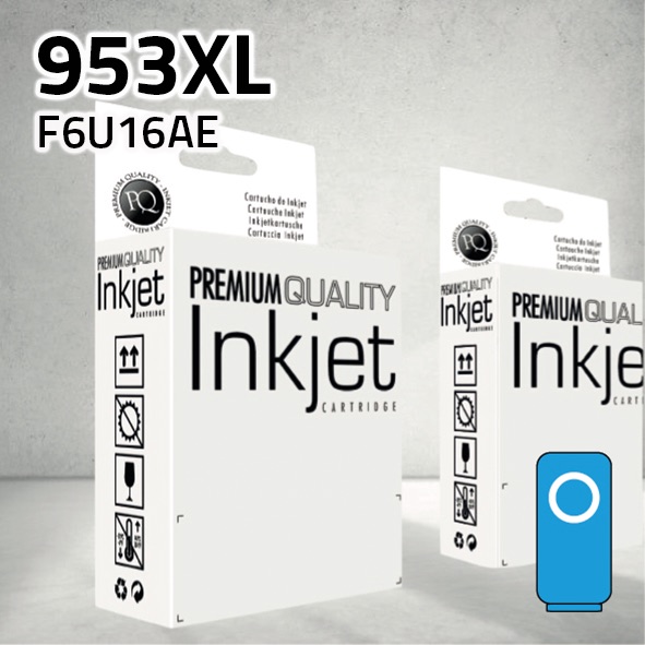 Cartucho HP F6U16AE (953XL) cian | 1.600 páginas | compatible