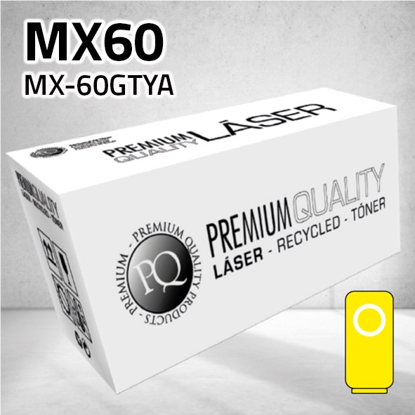 Tóner Sharp MX60 (MX-60GTYA) amarillo | 40.000 páginas | compatible