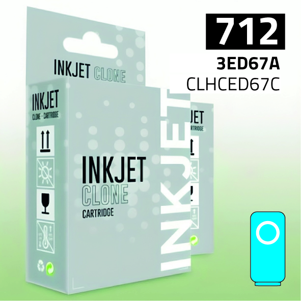 Cartucho HP 3ED67A (712) cian | 29 ml | compatible