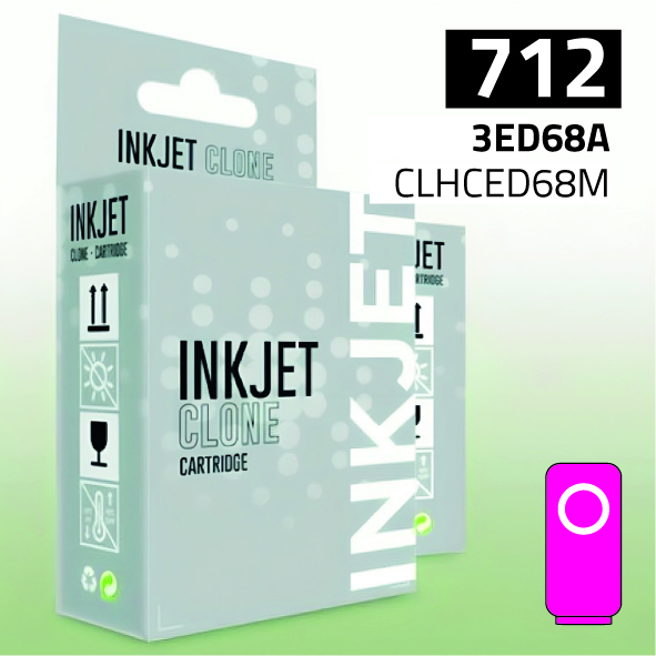 Cartucho HP 3ED68A (712) magenta | 29 ml | compatible