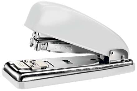 [626833] Petrus 226 Grapadora Metalica - Hasta 30 Hojas - Grapado Cerrado, Abierto y Clavado - Color Blanco Metalizado 