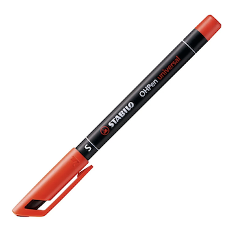 Stabilo OHPen Rotulador Permanente - Punta Superfina - Trazo de 0.4mm - Agarre Antideslizante - Tapon Ventilado - Color Rojo