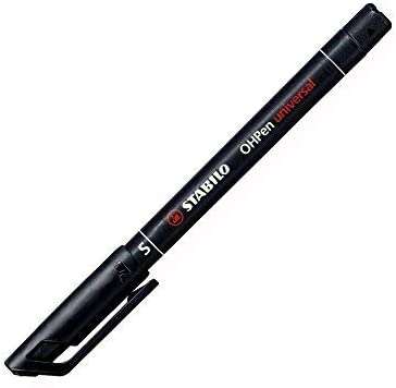 Stabilo OHPen Rotulador Permanente - Punta Superfina - Trazo de 0.4mm - Agarre Antideslizante - Tapon Ventilado - Color Negro
