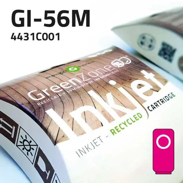 [GCCGI56M] Cartucho Canon 4431C001 (GI-56M) Botella magenta pigmentado | 14.000 páginas | Green Zone