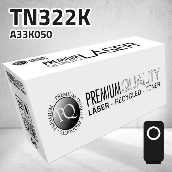 [CLQT3K05N] Tóner Konica Minolta TN322K (A33K050) negro | 28.800 páginas | compatible
